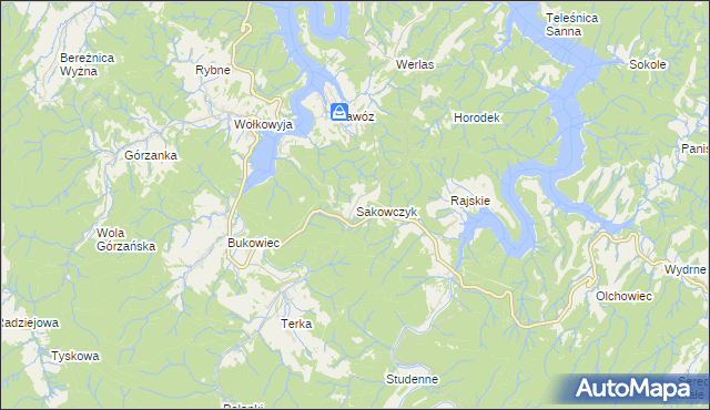 mapa Sakowczyk, Sakowczyk na mapie Targeo