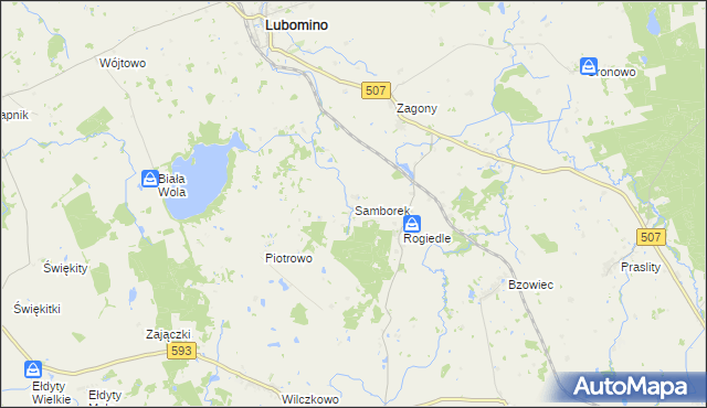 mapa Samborek, Samborek na mapie Targeo