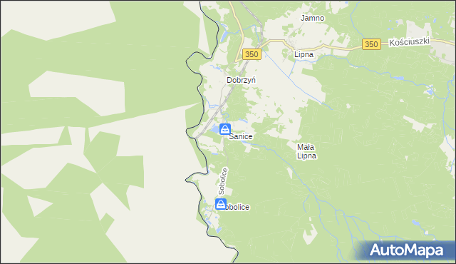 mapa Sanice, Sanice na mapie Targeo