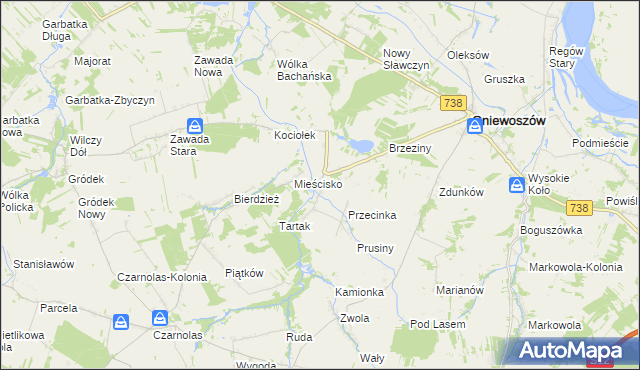 mapa Sarnów gmina Gniewoszów, Sarnów gmina Gniewoszów na mapie Targeo