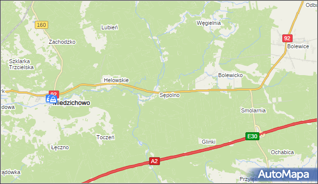 mapa Sępolno gmina Miedzichowo, Sępolno gmina Miedzichowo na mapie Targeo