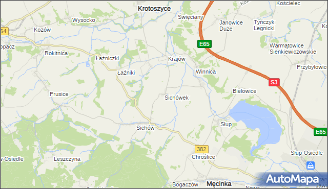 mapa Sichówek, Sichówek na mapie Targeo