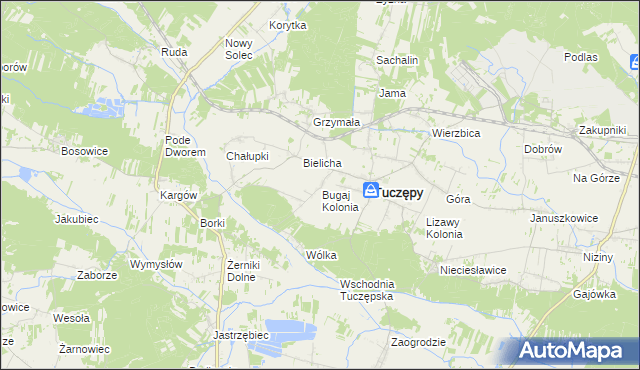 mapa Sieczków gmina Tuczępy, Sieczków gmina Tuczępy na mapie Targeo