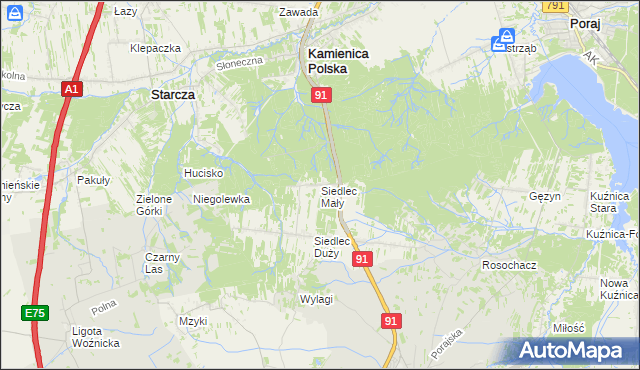 mapa Siedlec Mały, Siedlec Mały na mapie Targeo