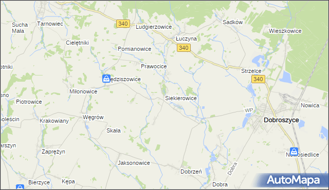 mapa Siekierowice, Siekierowice na mapie Targeo
