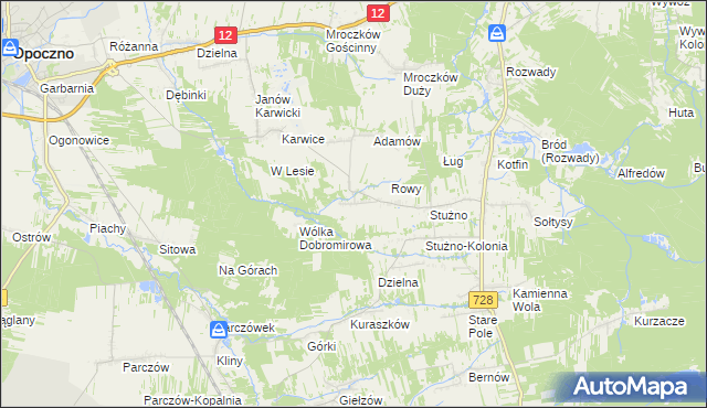 mapa Sielec gmina Opoczno, Sielec gmina Opoczno na mapie Targeo