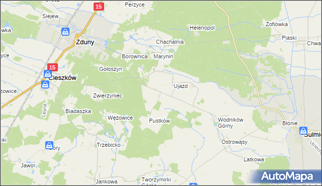 mapa Siemianów gmina Cieszków, Siemianów gmina Cieszków na mapie Targeo