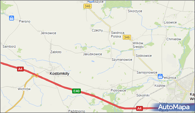 mapa Siemidrożyce, Siemidrożyce na mapie Targeo