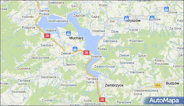 mapa Skawce, Skawce na mapie Targeo