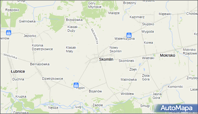 mapa Skomlin, Skomlin na mapie Targeo