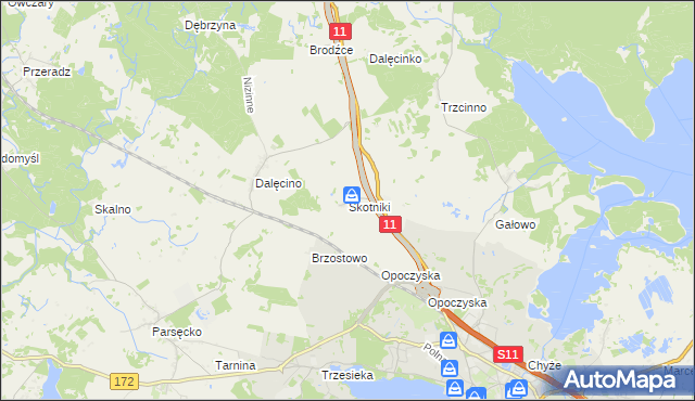 mapa Skotniki gmina Szczecinek, Skotniki gmina Szczecinek na mapie Targeo