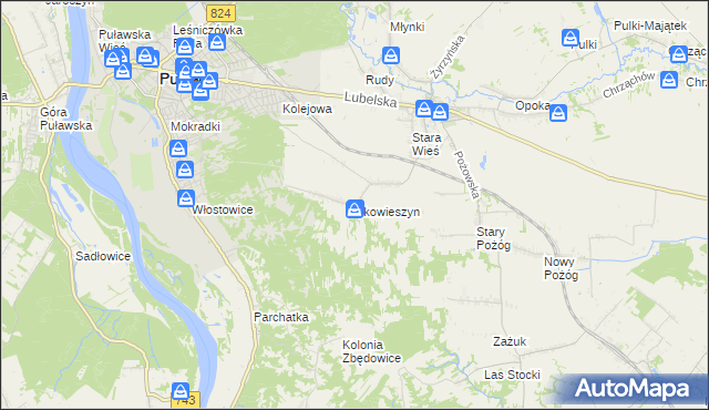 mapa Skowieszyn, Skowieszyn na mapie Targeo