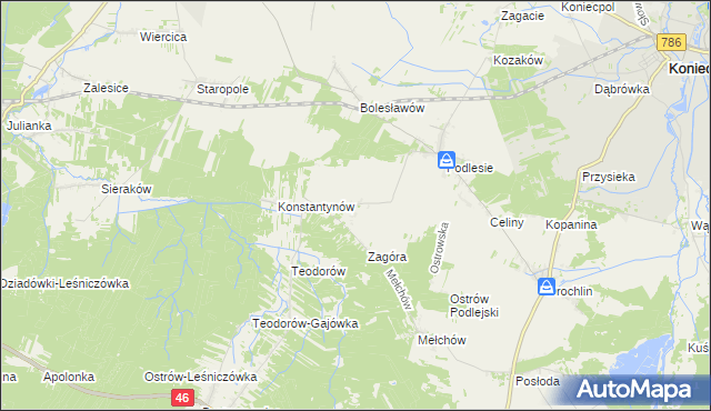 mapa Skrajniwa, Skrajniwa na mapie Targeo