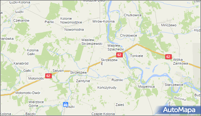 mapa Skrzeszew E, Skrzeszew E na mapie Targeo