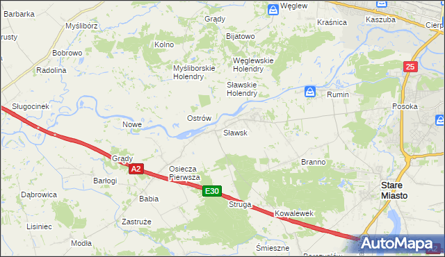 mapa Sławsk, Sławsk na mapie Targeo