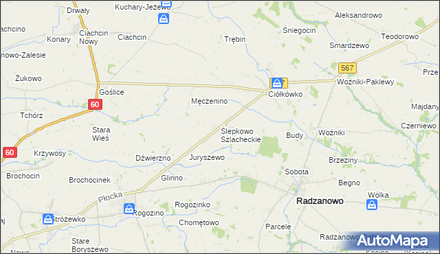 mapa Ślepkowo Szlacheckie, Ślepkowo Szlacheckie na mapie Targeo