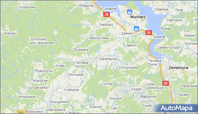 mapa Śleszowice, Śleszowice na mapie Targeo