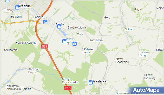 mapa Słodków Trzeci, Słodków Trzeci na mapie Targeo