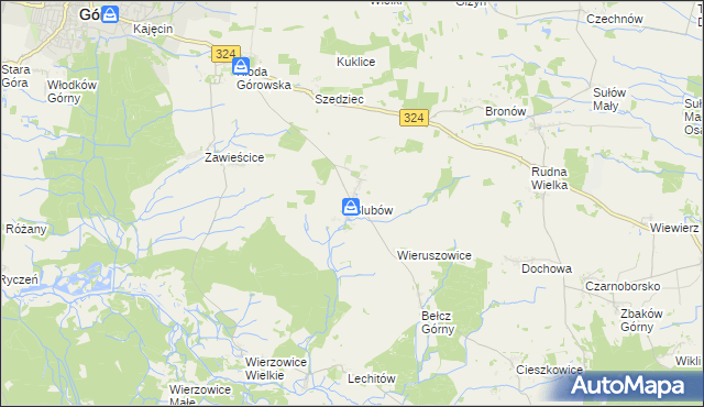 mapa Ślubów gmina Góra, Ślubów gmina Góra na mapie Targeo