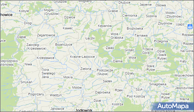 mapa Słupia gmina Jodłownik, Słupia gmina Jodłownik na mapie Targeo