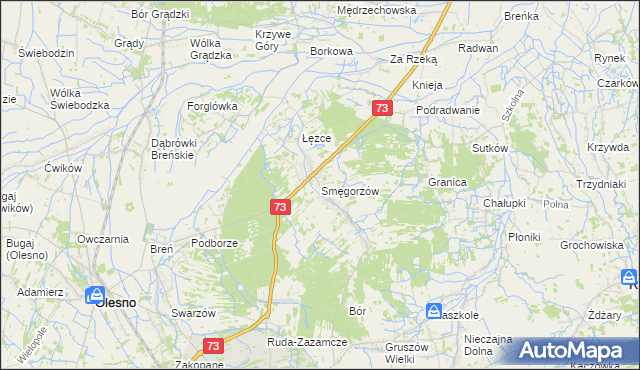 mapa Smęgorzów, Smęgorzów na mapie Targeo