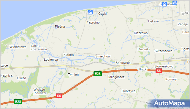 mapa Śmiechów, Śmiechów na mapie Targeo