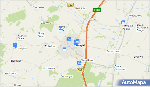mapa Śmigiel, Śmigiel na mapie Targeo