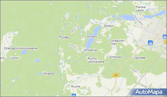 mapa Smolarnia gmina Trzcianka, Smolarnia gmina Trzcianka na mapie Targeo