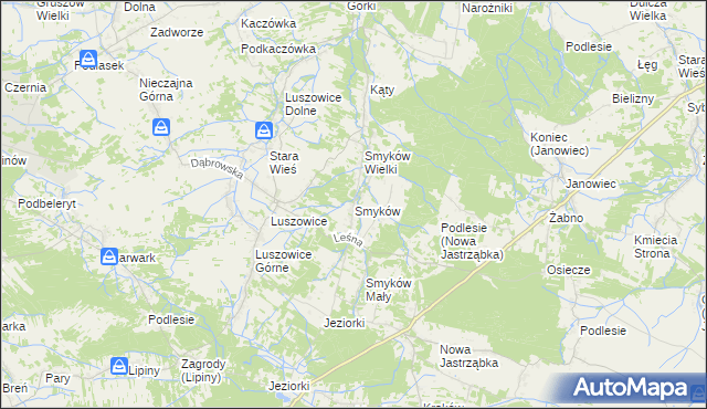 mapa Smyków gmina Radgoszcz, Smyków gmina Radgoszcz na mapie Targeo