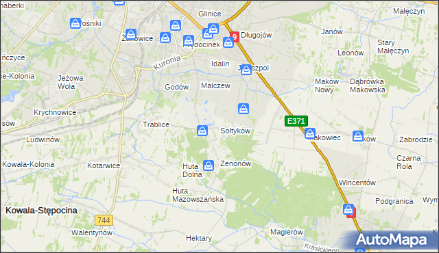 mapa Sołtyków gmina Skaryszew, Sołtyków gmina Skaryszew na mapie Targeo