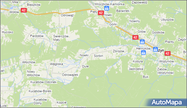 mapa Sorbin, Sorbin na mapie Targeo