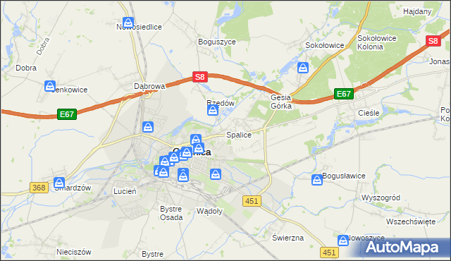 mapa Spalice, Spalice na mapie Targeo