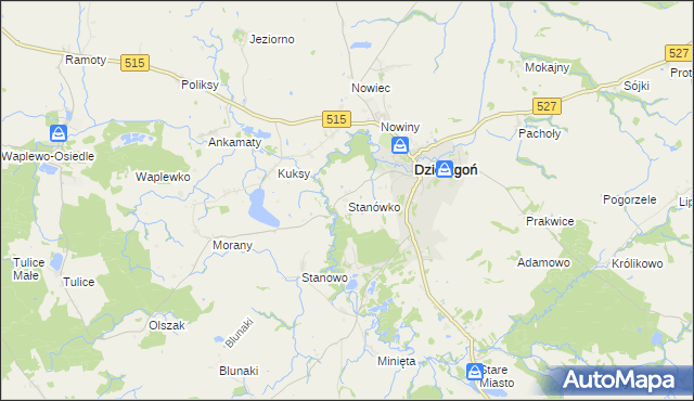 mapa Stanówko, Stanówko na mapie Targeo