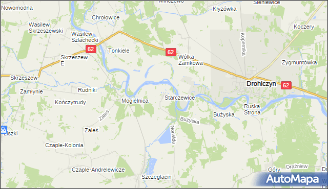 mapa Starczewice, Starczewice na mapie Targeo