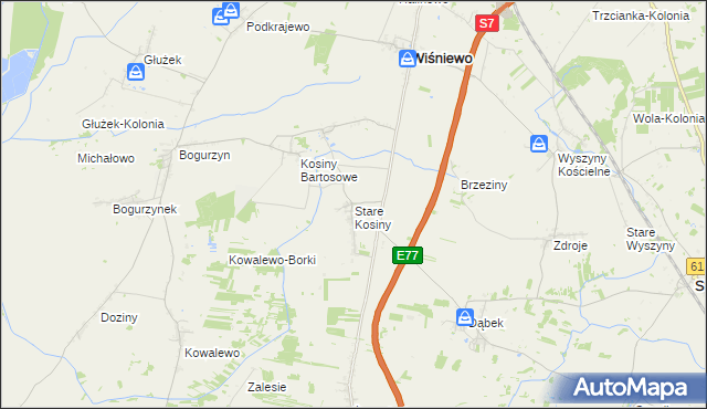 mapa Stare Kosiny, Stare Kosiny na mapie Targeo