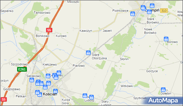 mapa Stare Oborzyska, Stare Oborzyska na mapie Targeo