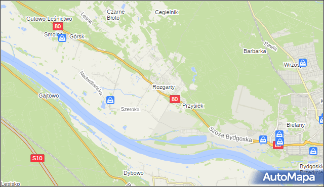 mapa Stary Toruń, Stary Toruń na mapie Targeo