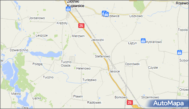 mapa Stefanowo gmina Inowrocław, Stefanowo gmina Inowrocław na mapie Targeo