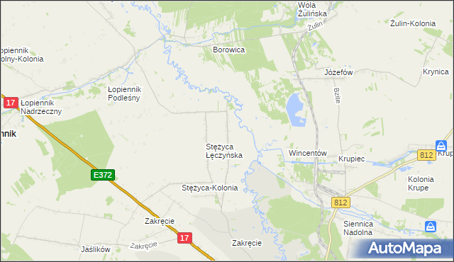 mapa Stężyca Nadwieprzańska, Stężyca Nadwieprzańska na mapie Targeo