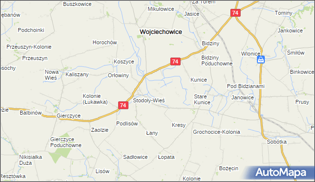 mapa Stodoły-Kolonie, Stodoły-Kolonie na mapie Targeo