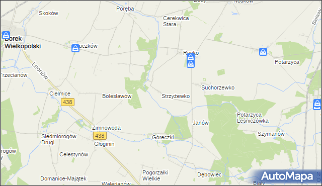 mapa Strzyżewko, Strzyżewko na mapie Targeo