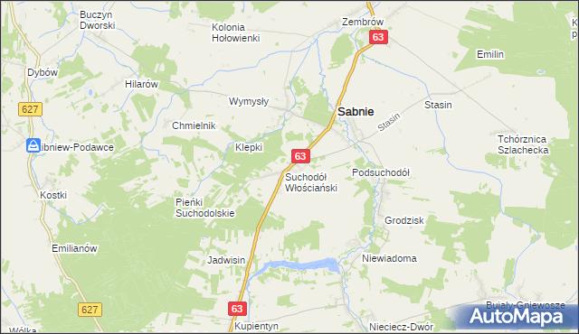 mapa Suchodół Szlachecki, Suchodół Szlachecki na mapie Targeo