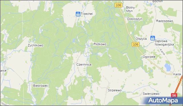 mapa Suchy Las gmina Nowogard, Suchy Las gmina Nowogard na mapie Targeo