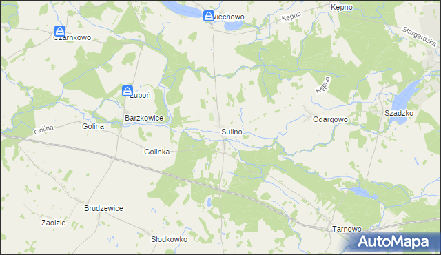mapa Sulino gmina Marianowo, Sulino gmina Marianowo na mapie Targeo