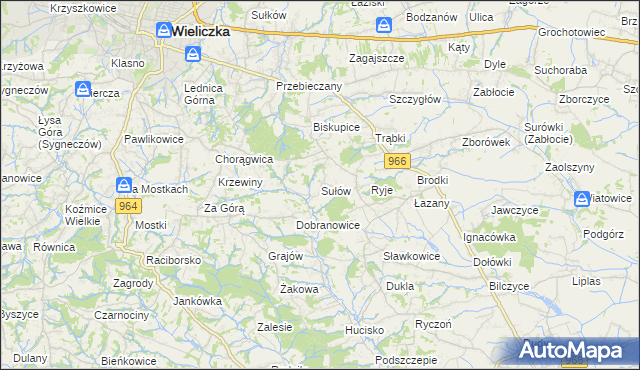 mapa Sułów gmina Biskupice, Sułów gmina Biskupice na mapie Targeo