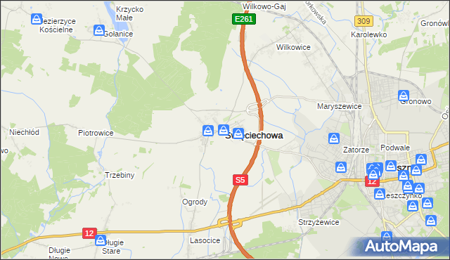 mapa Święciechowa, Święciechowa na mapie Targeo