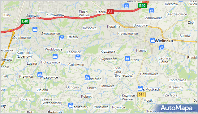 mapa Sygneczów, Sygneczów na mapie Targeo