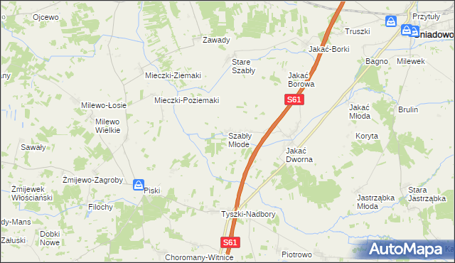 mapa Szabły Młode, Szabły Młode na mapie Targeo