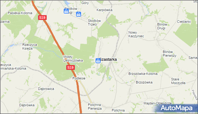 mapa Szastarka, Szastarka na mapie Targeo