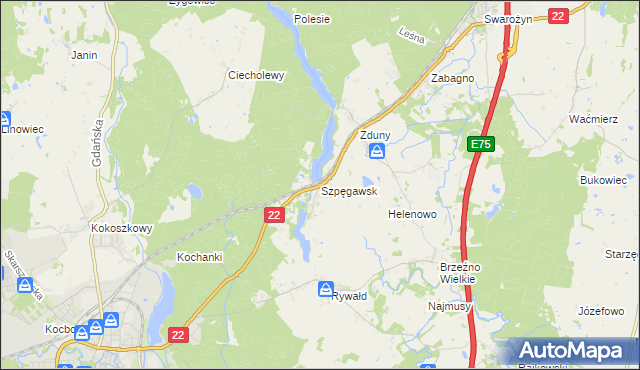 mapa Szpęgawsk, Szpęgawsk na mapie Targeo